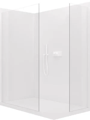 Značkový CERANO - Sprchová zástěna Walk-in Crystal T L/P - 8 mm - bezvzpěrový systém - bílá matná, transparentní sklo - 140x60x200 cm