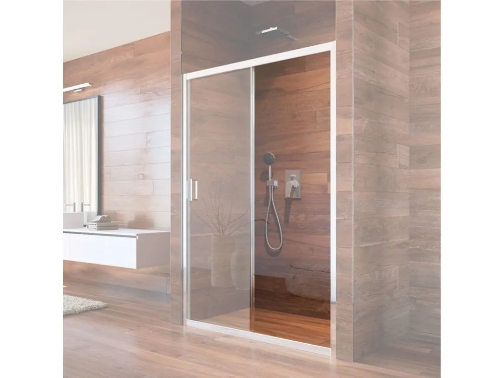 Značkový Mereo Pevný díl s profilem a těsněním pro CK80403K, 110x190 cm, sklo čiré, chrom ALU CKND279K2