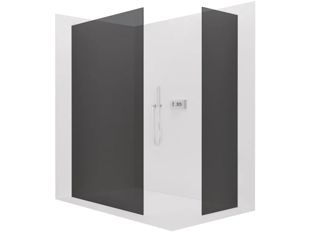 Značkový CERANO - Sprchová zástěna Walk-in Crystal T L/P - 8 mm - bezvzpěrový systém - chrom, grafitové sklo - 160x110x200 cm