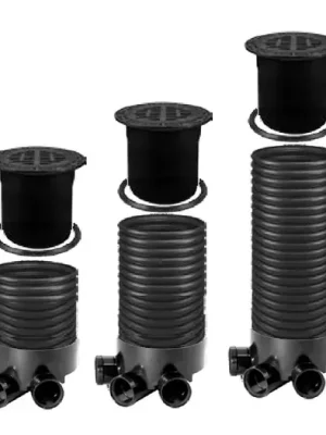 Značkový OSMA kanalizační šachta 315x3000 mm vícevtoková KG 200 poklop teleskopický mříž - 40t