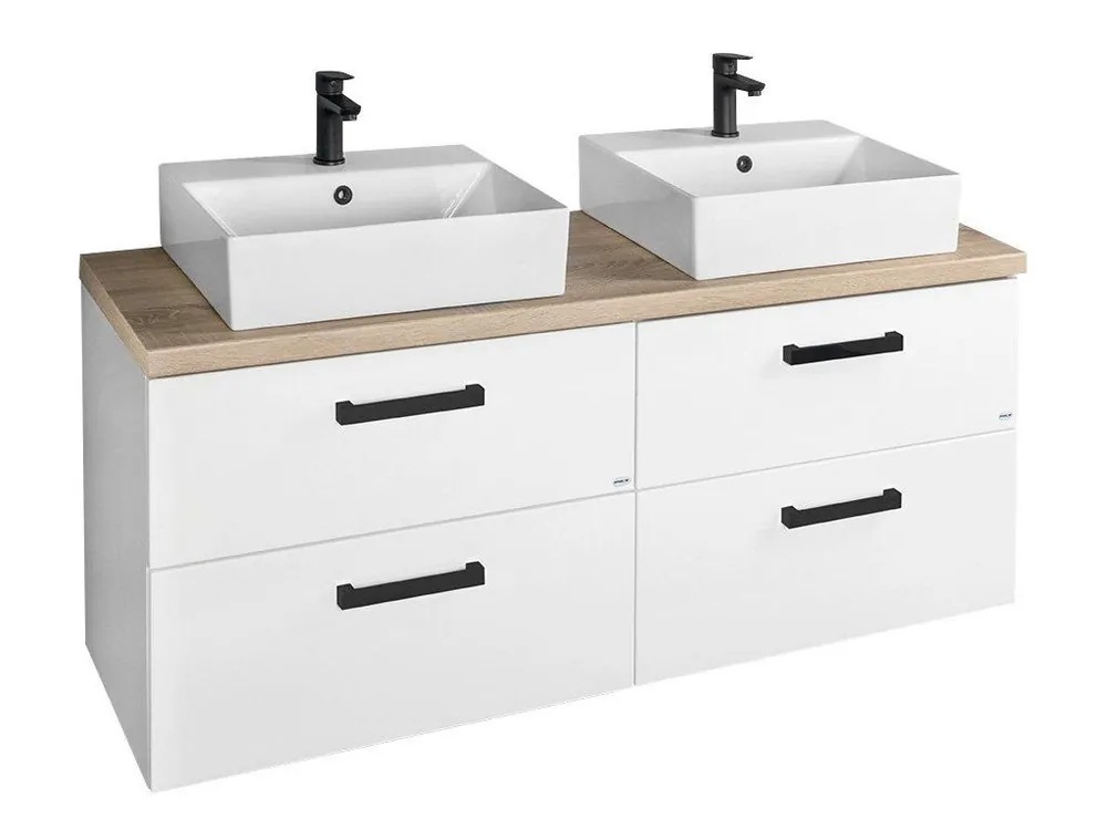 Levný Aqualine VEGA sestava koupelnového nábytku, š. 104 cm, bílá/dub platin VG052-04