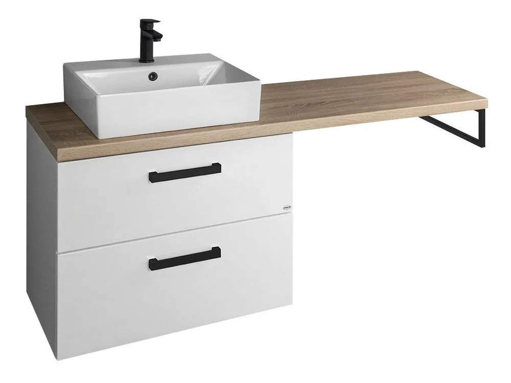 Horká Nabídka Aqualine VEGA sestava koupelnového nábytku, š. 145 cm, bílá/dub platin VG073-02