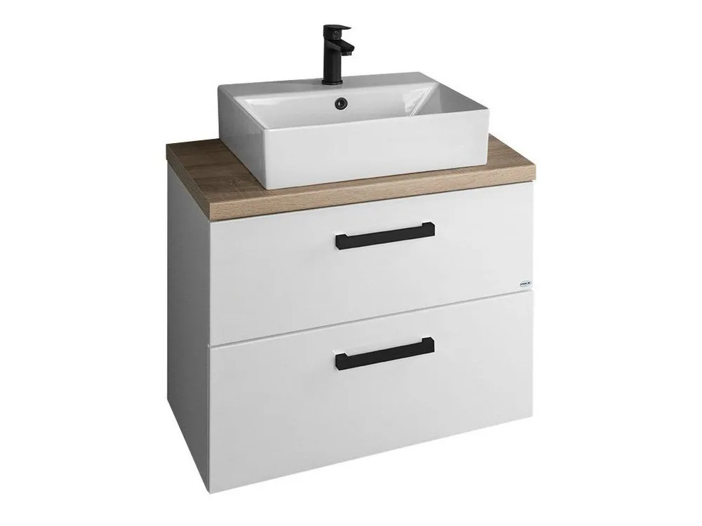 Aqualine VEGA sestava koupelnového nábytku, š. 82,5 cm, bílá/dub platin VG083-01 Hit Sezóny