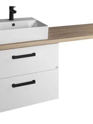 Novinka Aqualine VEGA sestava koupelnového nábytku, š. 145 cm, bílá/dub platin VG083-02