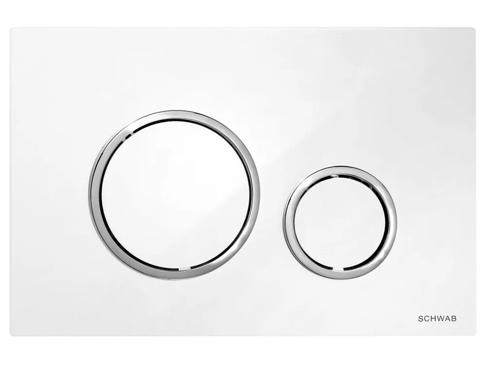 Sapho SCHWAB VELA ovládací tlačítko, 247x165 mm, bílá/chrom P47-0201-0250 Přímo Od Výrobce