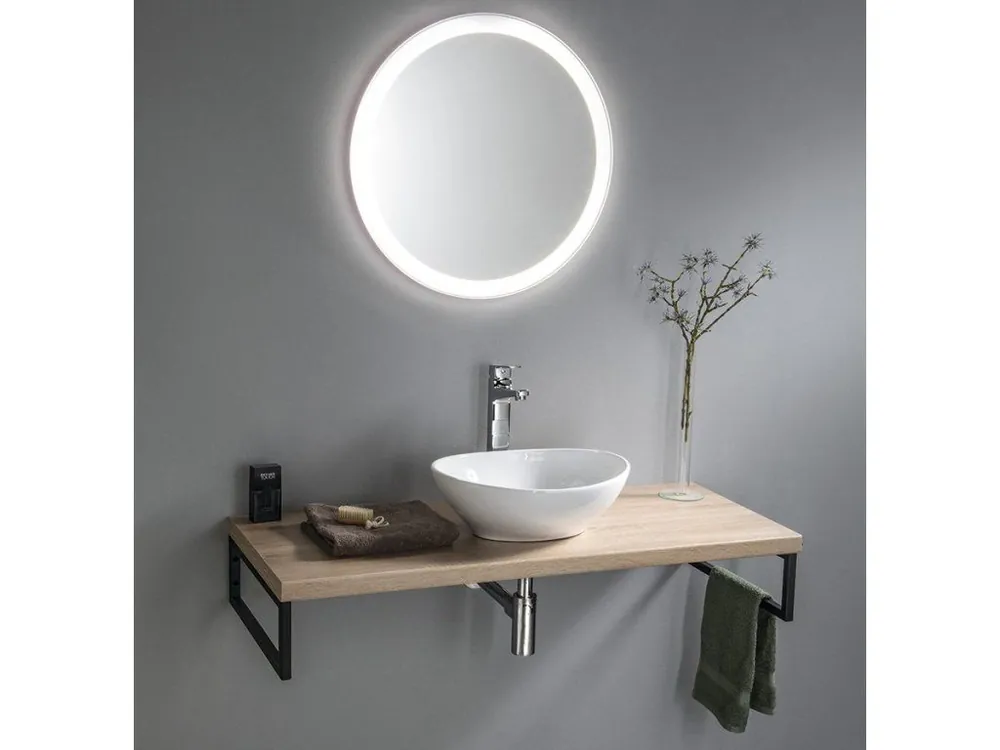 Sleva Aqualine VEGA sestava koupelnového nábytku, š. 97,5 cm, dub platin VG700-01