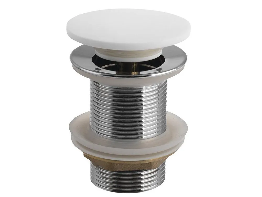 Hit Sezóny Sapho THIN umyvadlová výpust 5/4“, click-clack, Rockstone zátka, bílá mat WN721