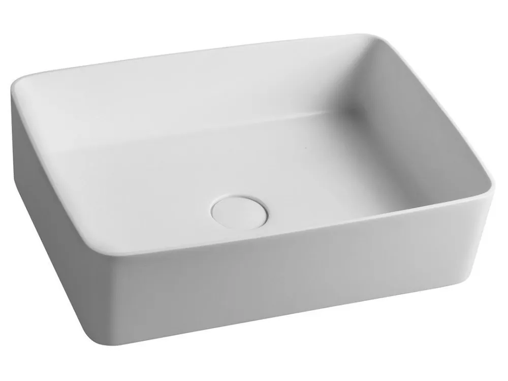 Sapho THIN umyvadlo na desku, Rockstone, 50x37 cm, bílá mat WN321 Víkendová Akce