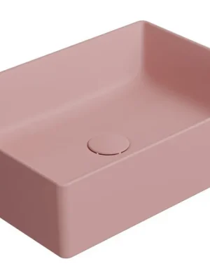 Značkový GSI KUBE X keramické umyvadlo na desku, 50x37cm, blush mat 942924