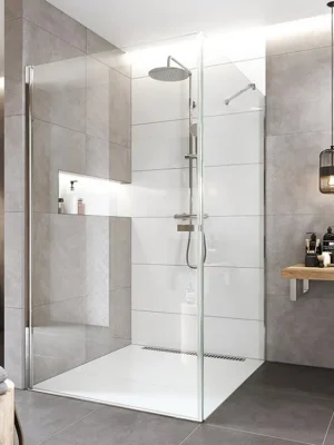 Značkový Mereo Sprchový kout, Novea, čtverec, pivotový, 100x100 cm, chrom ALU, sklo Čiré, dveře L/P a pevný díl CK13933Z