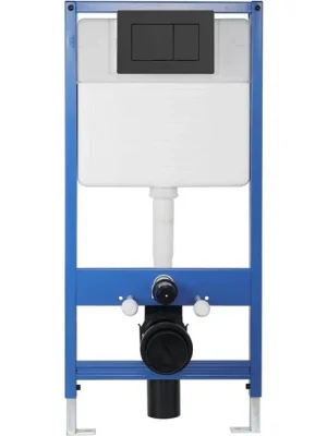 Akce CERANO - Podomítkový WC set, modul, WC tlačítko Classic, podložka, černé matné - předstěnová instalace/sádrokarton