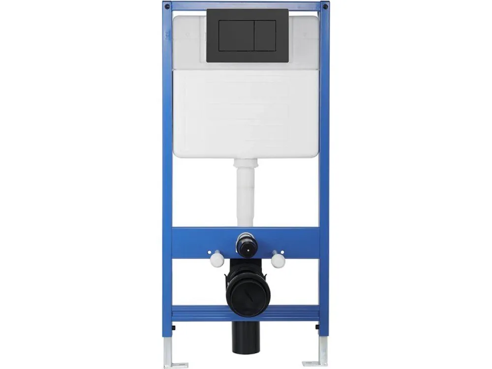 Akce CERANO - Podomítkový WC set, modul, WC tlačítko Classic, podložka, černé matné - předstěnová instalace/sádrokarton