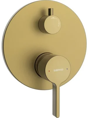 Značkový Sapho ICONIC podomítková sprchová baterie, 2 výstupy, zlato mat AF042GB