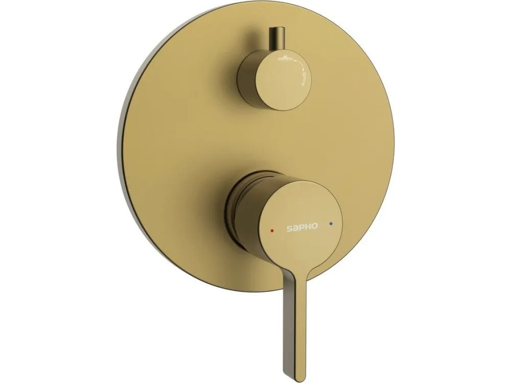Značkový Sapho ICONIC podomítková sprchová baterie, 2 výstupy, zlato mat AF042GB