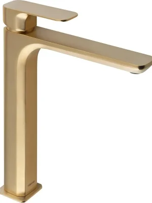 Značkový Sapho SPY stojánková umyvadlová baterie vysoká bez výpusti, prodloužená hubice, zlato mat PY07/19