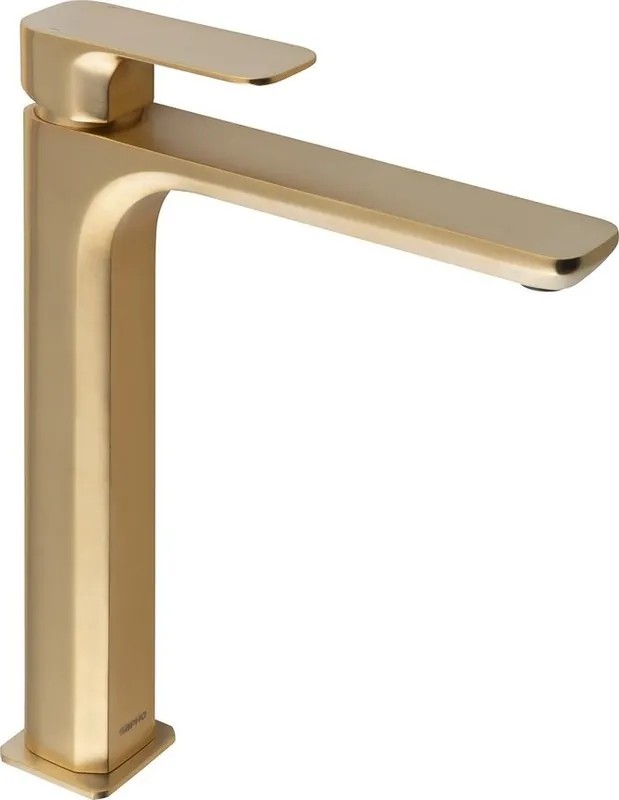 Značkový Sapho SPY stojánková umyvadlová baterie vysoká bez výpusti, prodloužená hubice, zlato mat PY07/19