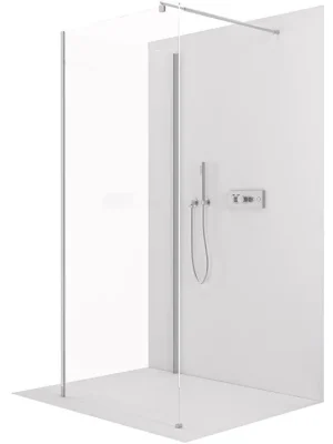 Značkový CERANO - Sprchová zástěna Walk-in Onyx Corner Round L/P - 8 mm - kulatá vzpěra - chrom, transparentní sklo - 70x70x200 cm