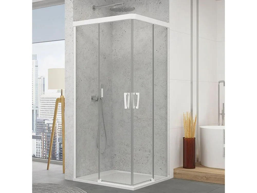 Značkový RONAL CADURA Dvoudílné posuvné dveře pravé / 1 strana rohového vstupu CAE2D0750987