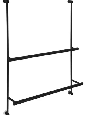 Sapho Závěsný držák na ručníky na sprchovou zástěnu 600x730x125mm černá mat Must-Have