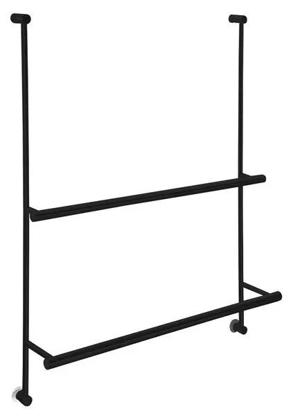 Sapho Závěsný držák na ručníky na sprchovou zástěnu 600x730x125mm černá mat Must-Have
