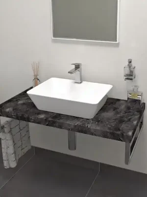 Horká Nabídka Deska pod umyvadlo 100x50cm Sapho Avice, štípaný kámen