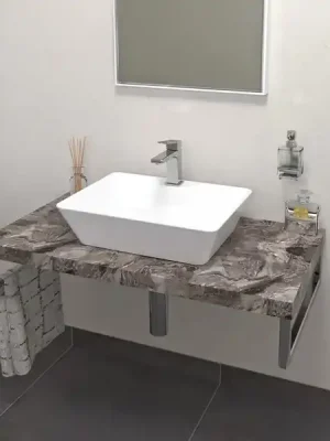 Víkendová Akce Deska pod umyvadlo 100x50cm Sapho Avice, šedý kámen