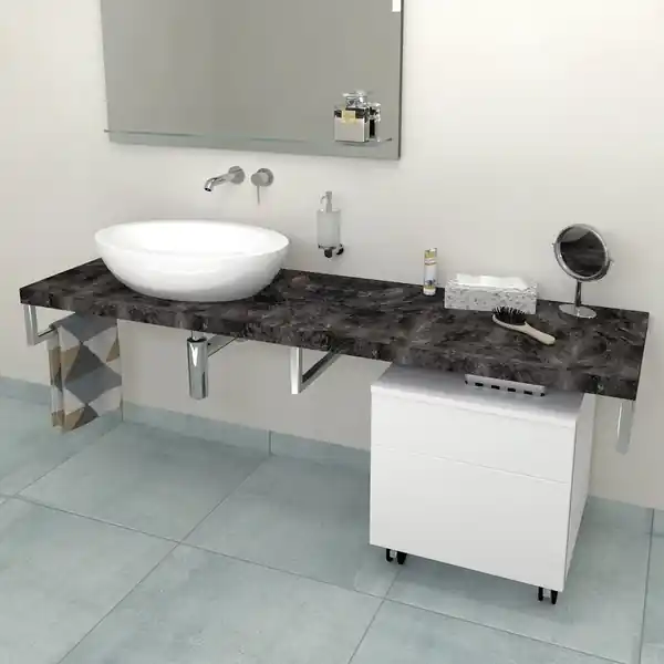 Bezpečná Platba Deska pod umyvadlo 120x50cm Sapho Avice, štípaný kámen