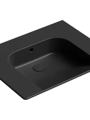 Značkový GSI COMMUNITY keramické umyvadlo 70x55cm, bez otvoru, černá mat 7633026