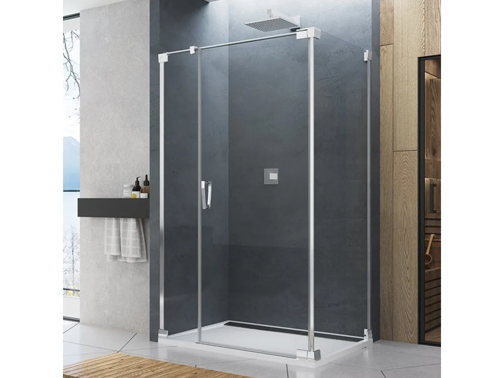 Značkový RONAL CADURA Boční stěna v 90°, pro dveře v 90° na straně pantů CAT20905007