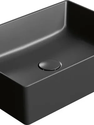 Značkový GSI KUBE X keramické umyvadlo na desku, 50x37cm, černá mat 942926