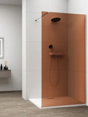 Značkový Polysan ESCA CHROME jednodílná sprchová zástěna k instalaci ke stěně, sklo Marron, 1000 mm ES1510-01