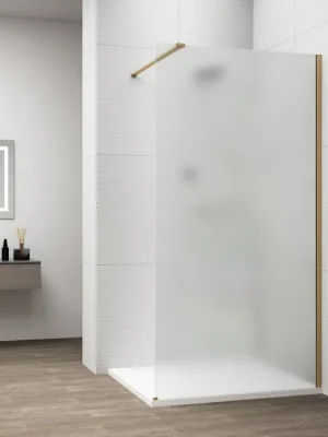 Značkový Polysan ESCA GOLD MATT jednodílná sprchová zástěna k instalaci ke stěně, matné sklo, 1100 mm ES1111-04