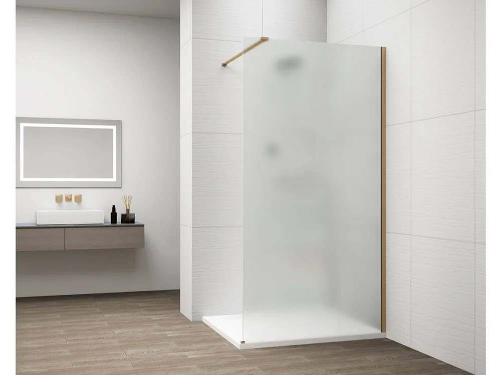 Značkový Polysan ESCA GOLD MATT jednodílná sprchová zástěna k instalaci ke stěně, matné sklo, 1100 mm ES1111-04