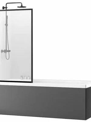 Cenově Výhodný REA - Vanová zástěna Lagos Fix 80 černá REA-K7390