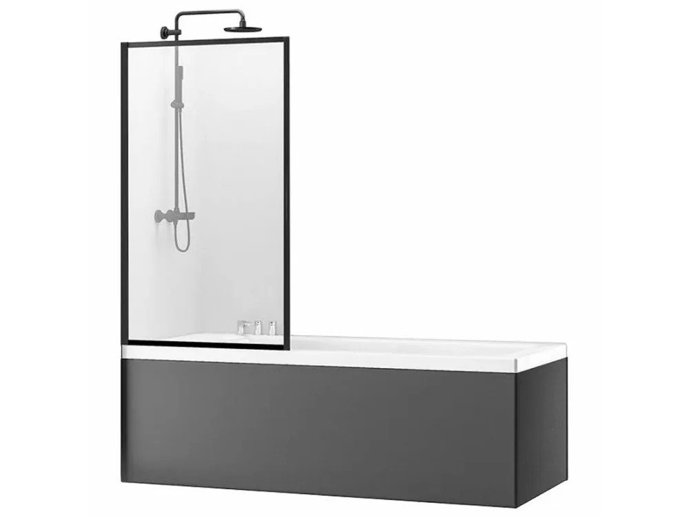 Cenově Výhodný REA - Vanová zástěna Lagos Fix 80 černá REA-K7390