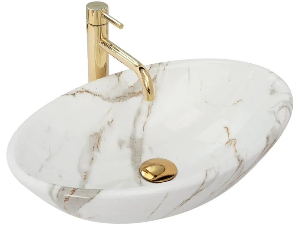 REA - Umyvadlo na desku Pamela Shiny Aiax Marmur 33x53 REA-U9685 Top Prodej