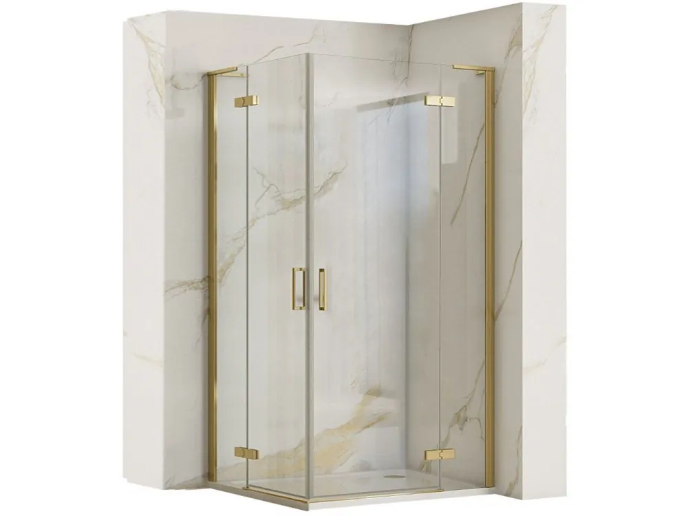 Jen Po Omezenou Doba REA - Sprchový kout Hugo 90x90 kartáčované zlato REA-K6609