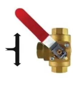 Originální Regulus Ventil kulový třícestný VZK M 325 L 3/4F - ruční ovládání, vrtání do L