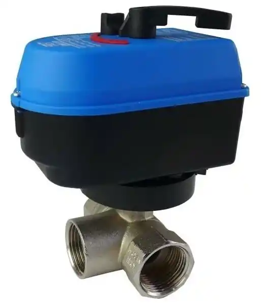 Regulus Ventil třícestný zónový kulový 1“ F VZK-S s pohonem, dvoupólový, vrtání do T Sezónní Sleva