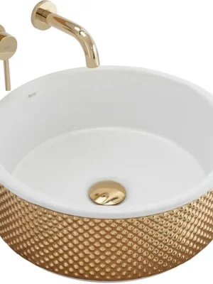 Nakupujte Hned REA - Umyvadlo na desku Helen 42,5x42,5 zlatobílá REA-U6978