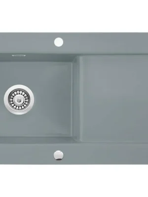 DEANTE - Sabor šedá mat - Keramický dřez, 1 - bowl s odkapávačem ZCB_3113 Výhodná Nabídka