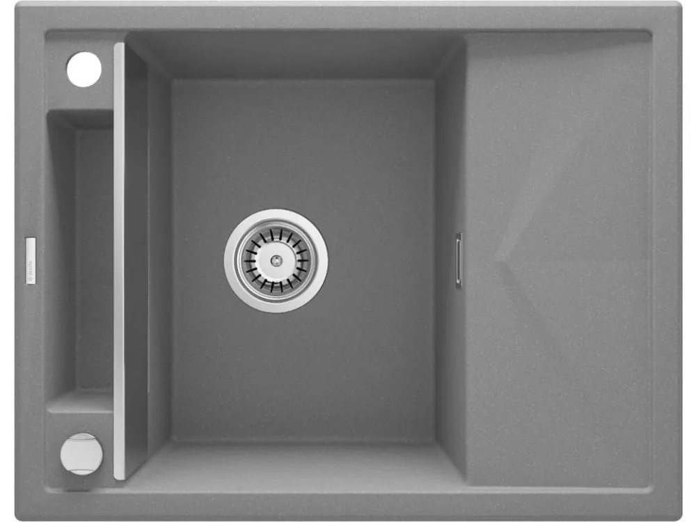 DEANTE - Magnetic šedá metalic - Magnetic Granitový dřez s odkapávačem ZRM_S11A Zlevněný