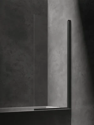 OMNIRES - KINGSTON Jednokřídlá vanová zástěna, 70 cm černá mat / transparent /BLMTR/ XHE85BLTR Vysoce Kvalitní