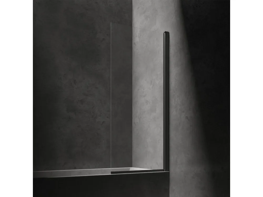 OMNIRES - KINGSTON Jednokřídlá vanová zástěna, 70 cm černá mat / transparent /BLMTR/ XHE85BLTR Vysoce Kvalitní