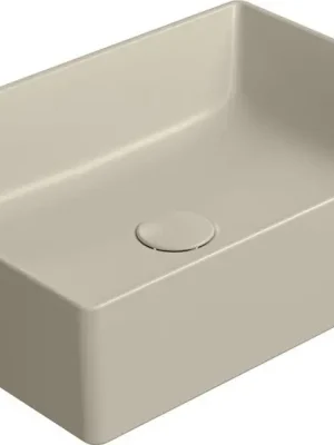 Značkový GSI KUBE X keramické umyvadlo na desku, 50x37cm, creta mat 942908