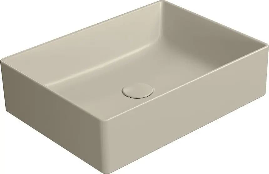 Značkový GSI KUBE X keramické umyvadlo na desku, 50x37cm, creta mat 942908