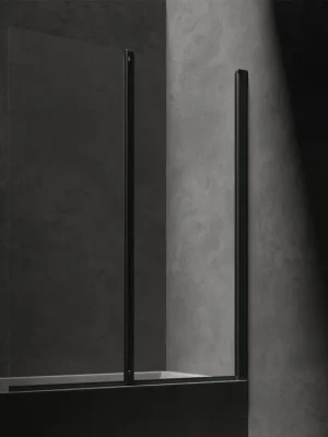 OMNIRES - KINGSTON vanová zástěna dvojdílná, 120  cm černá mat / transparent /BLMTR/ XHE20BLTR Cenová Bomba