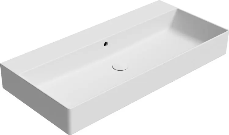 Značkový GSI KUBE X keramické umyvadlo 100x47cm, bez otvoru, bílá mat 9423009