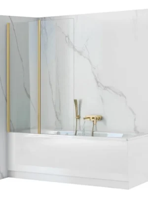 Oblíbený REA - Skládací vanová zástěna AGAT-2 100 BRUSH GOLD REA-K9777