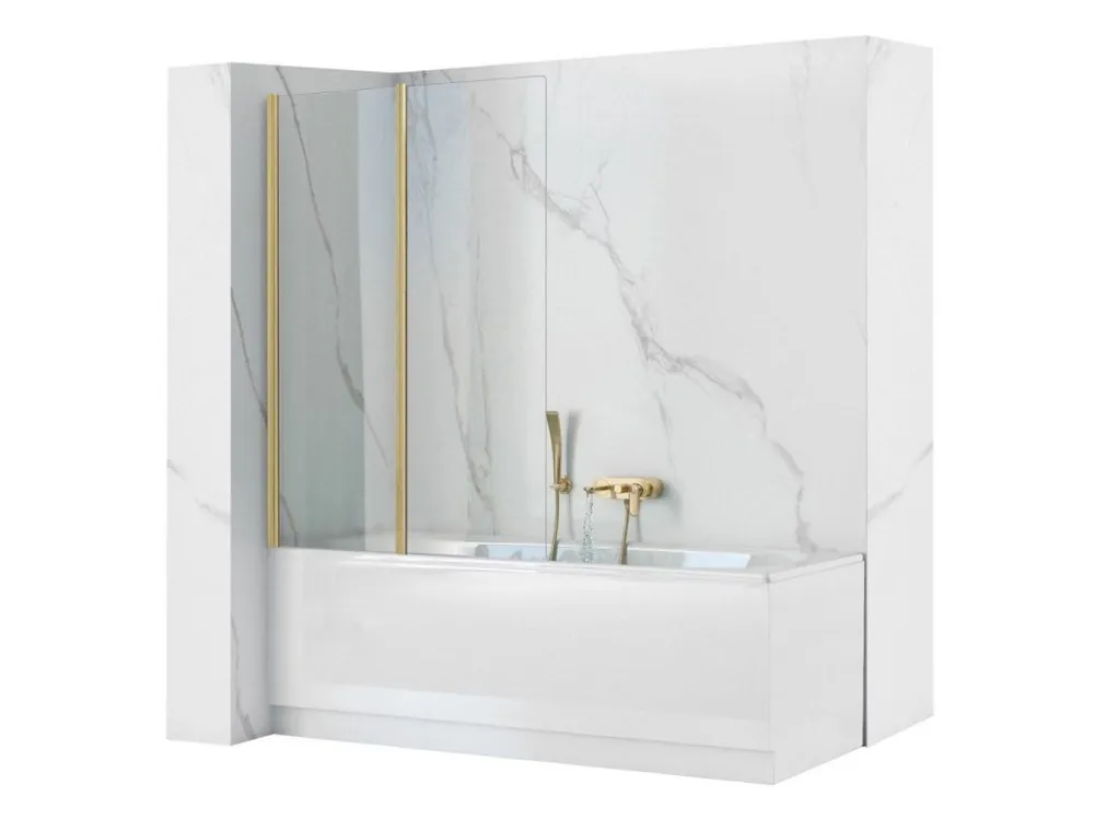 Oblíbený REA - Skládací vanová zástěna AGAT-2 100 BRUSH GOLD REA-K9777